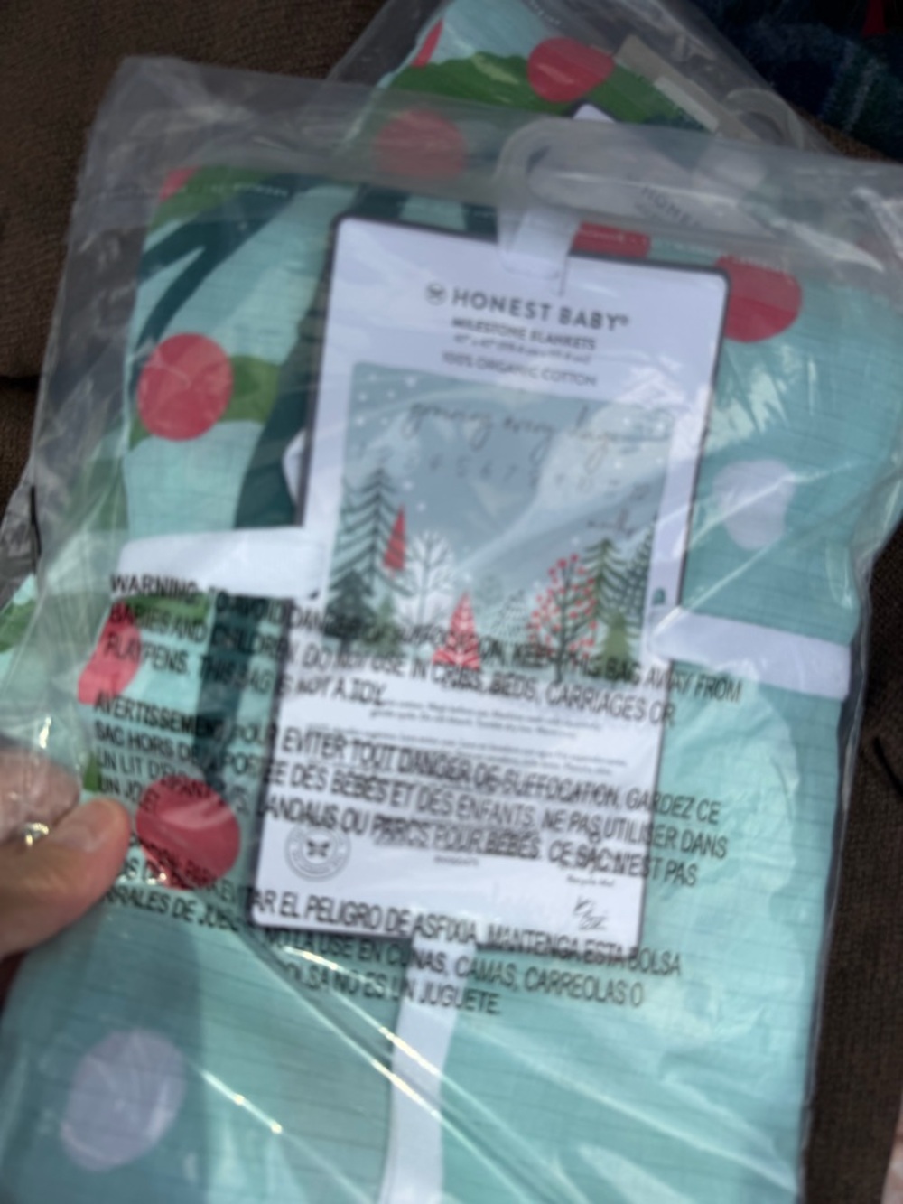 Honest Baby Organic Cotton milestone Blanket - Mint Green  nwt
